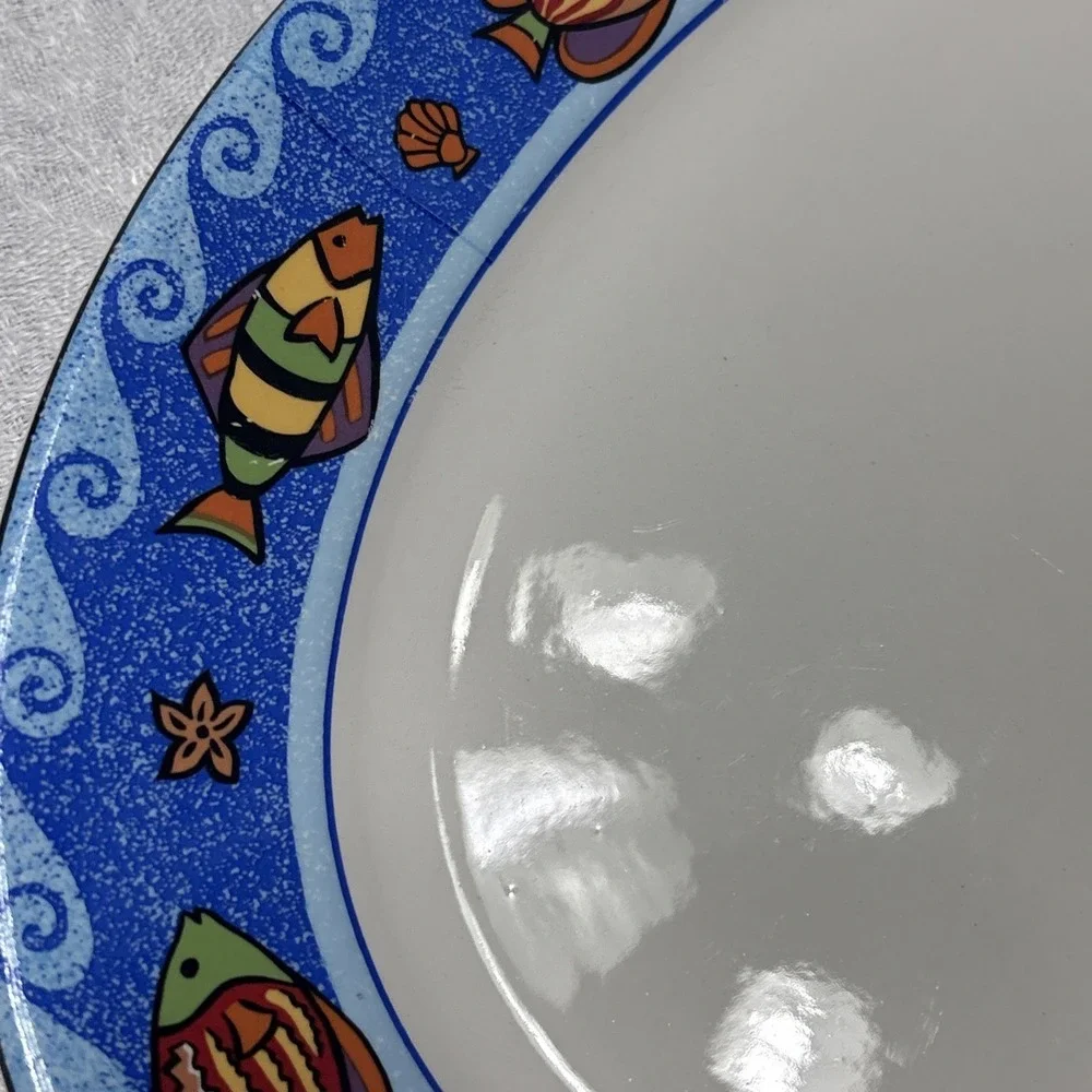 Sango Pisces Fish in Blue Ocean Oval Serving Platter Designed By Sue Zipkin